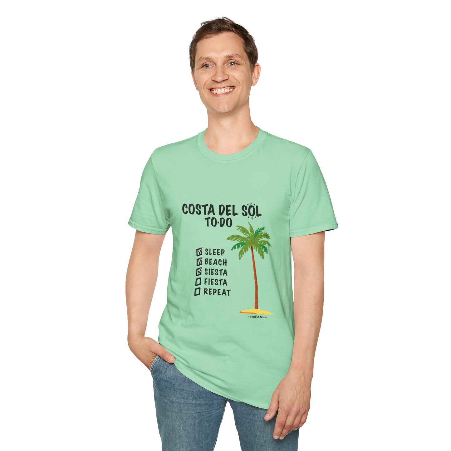 Beach Vibes Shirt, Beach Lovers T-Shirt, Vacation Tee, Summer Wear, Gift for Beach Lovers. Costa del Sol To-Do T-Shirt, Unisex T-Shirt, Soft Style T-Shirt