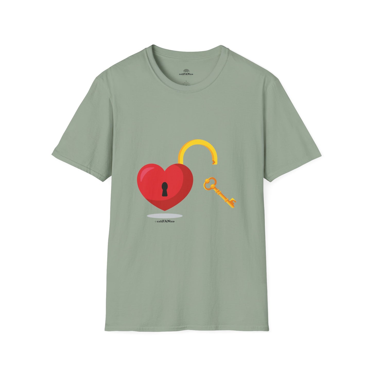 Open Heart Unlocked Heart Unisex Softstyle T-Shirt | Valentine’s Everyday Gift, Couple Matching Tee, Cute Relationship Shirt, Love Theme Apparel