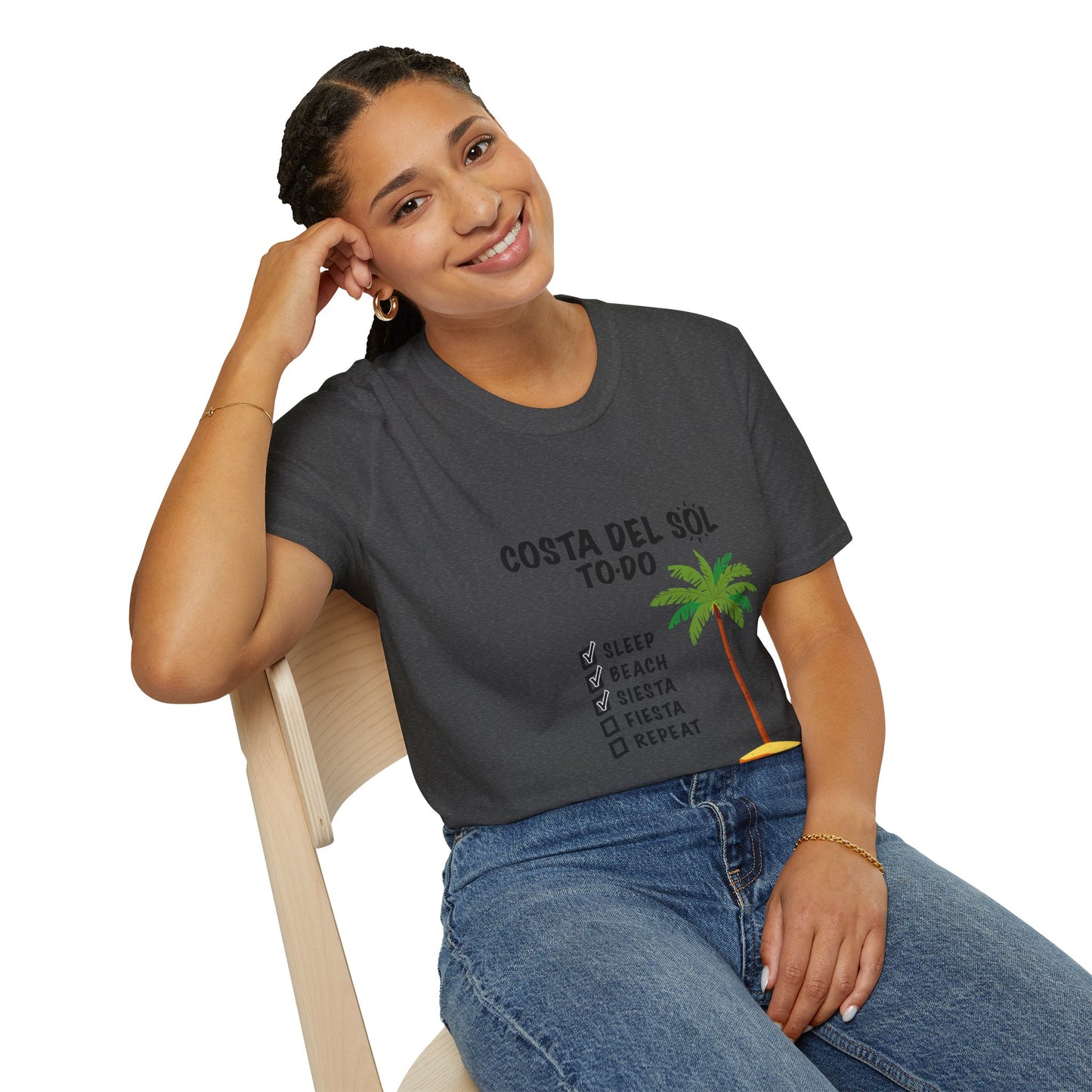 Beach Vibes Shirt, Beach Lovers T-Shirt, Vacation Tee, Summer Wear, Gift for Beach Lovers. Costa del Sol To-Do T-Shirt, Unisex T-Shirt, Soft Style T-Shirt
