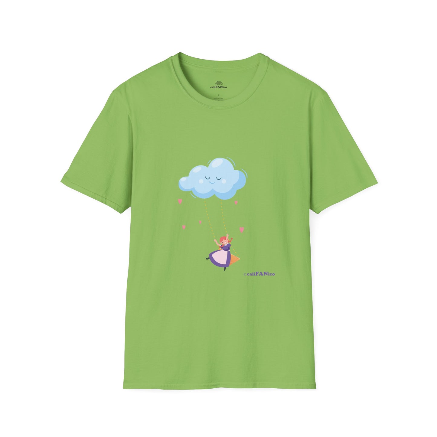 Whimsical Cloud Graphic Tee for Girls 6-12 (XS-S-M), Soft Cotton Shirt, Casual Everyday Wear, Ideal for Gifting, Fun and Playful Design