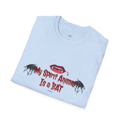 Spirit Animal T-Shirt, Bat Spirit Animal T-Shirt, Soft Style Tee, Halloween Tee, Funny T-Shirt, Quirky Graphic Shirt, Bat Design, Vampire Design