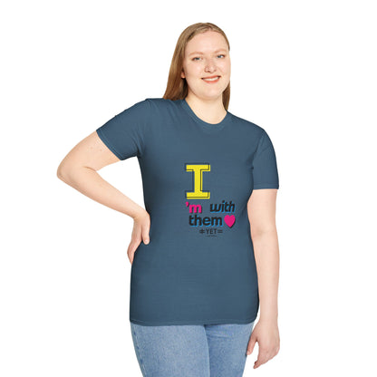 I’m With Them LGBTQ Pride Unisex Softstyle T-Shirt | Casual Wear, Gift for Friends, Pride Events Shirt, Graphic Tee, Inclusive Fashion