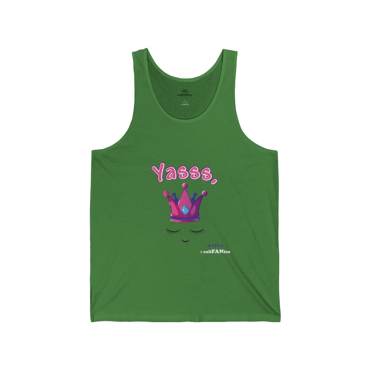 Yasss, Queen! Unisex Jersey Tank Top - Trendy Summer Activewear, Pride Apparel, Gift for Friends, Comfortable Party and Festival Top