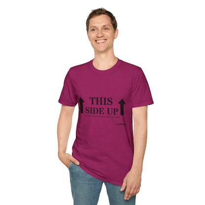 Funny 'THIS SIDE UP' t-shirt - Perfect Gift for Fun Occasions, Casual Wear, Gifting, Unisex Clothing, Vibrant Colors