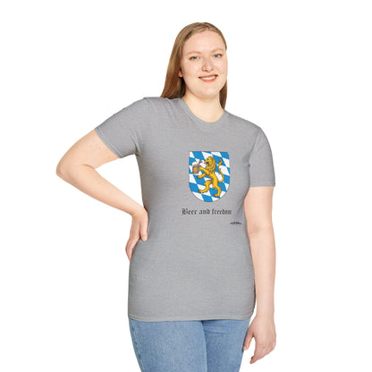 Beer and Freedom T‑Shirt — Bavarian Lion Oktoberfest Tee