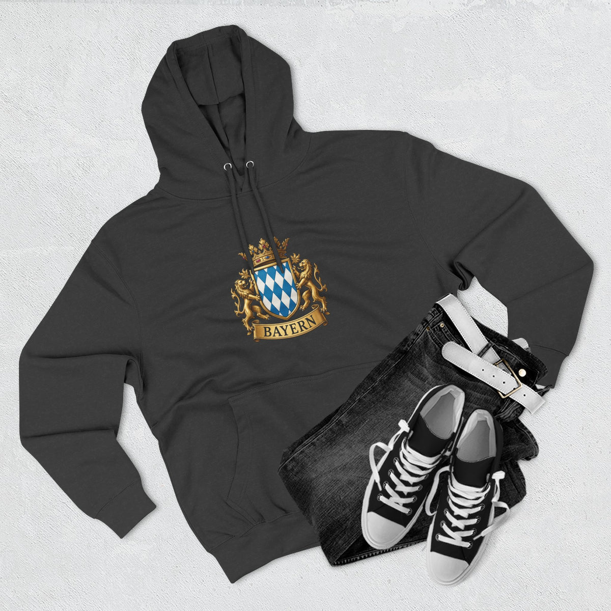 Bayern Crest Hoodie — Vintage Bavarian Coat of Arms Pullover