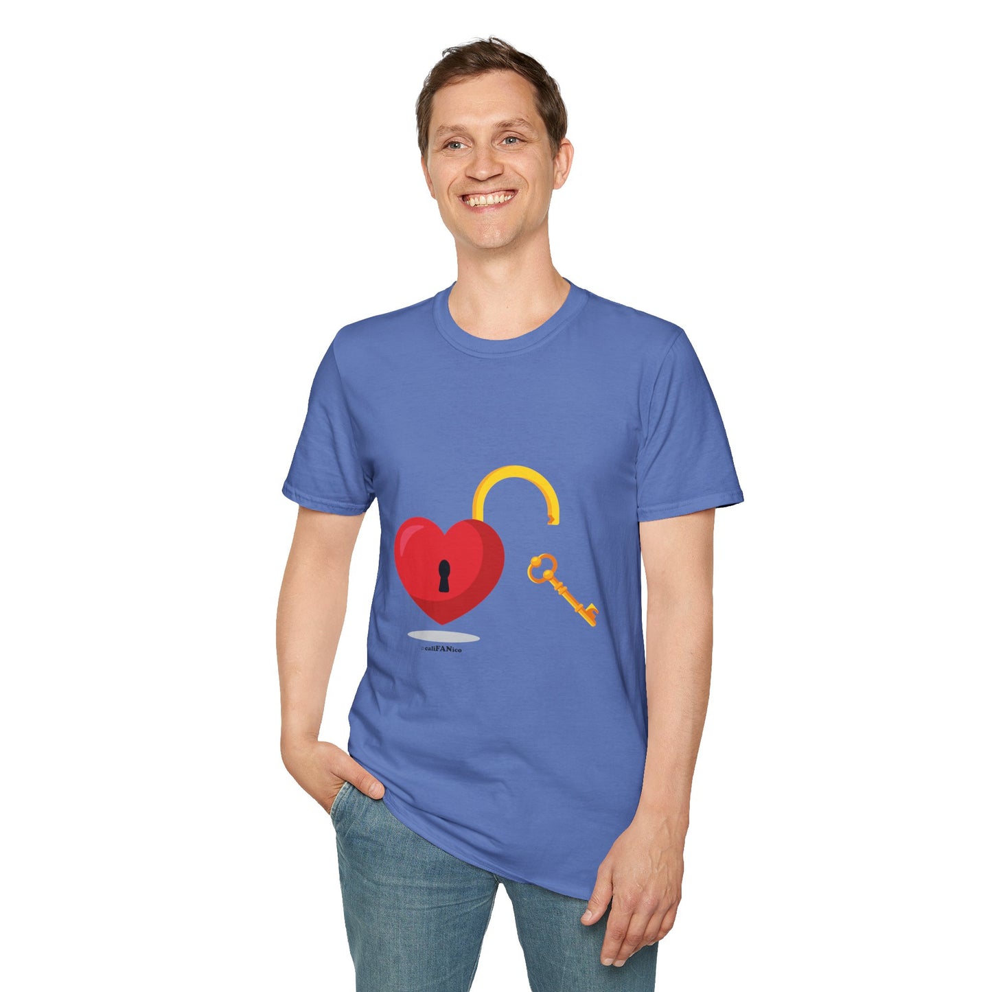 Open Heart Unlocked Heart Unisex Softstyle T-Shirt | Valentine’s Everyday Gift, Couple Matching Tee, Cute Relationship Shirt, Love Theme Apparel