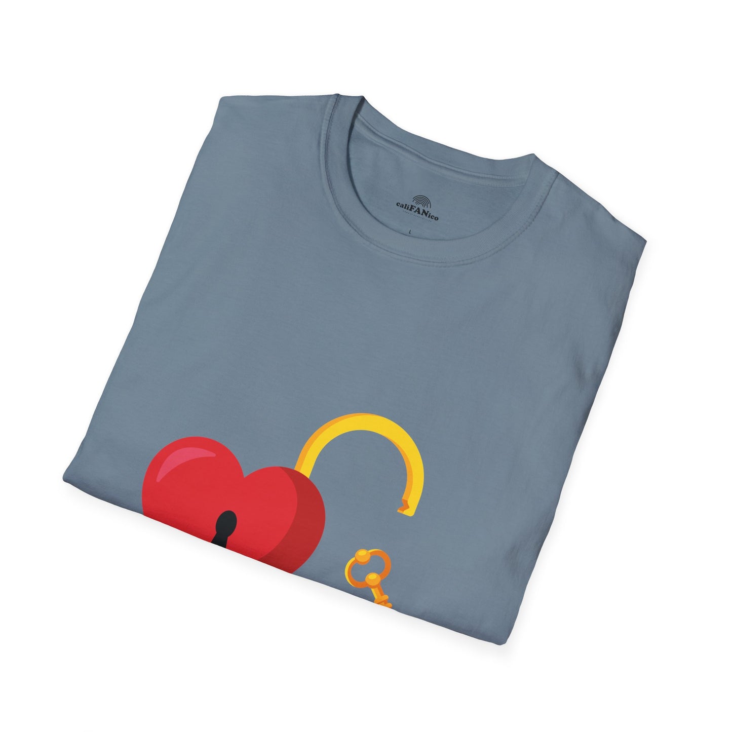 Open Heart Unlocked Heart Unisex Softstyle T-Shirt | Valentine’s Everyday Gift, Couple Matching Tee, Cute Relationship Shirt, Love Theme Apparel