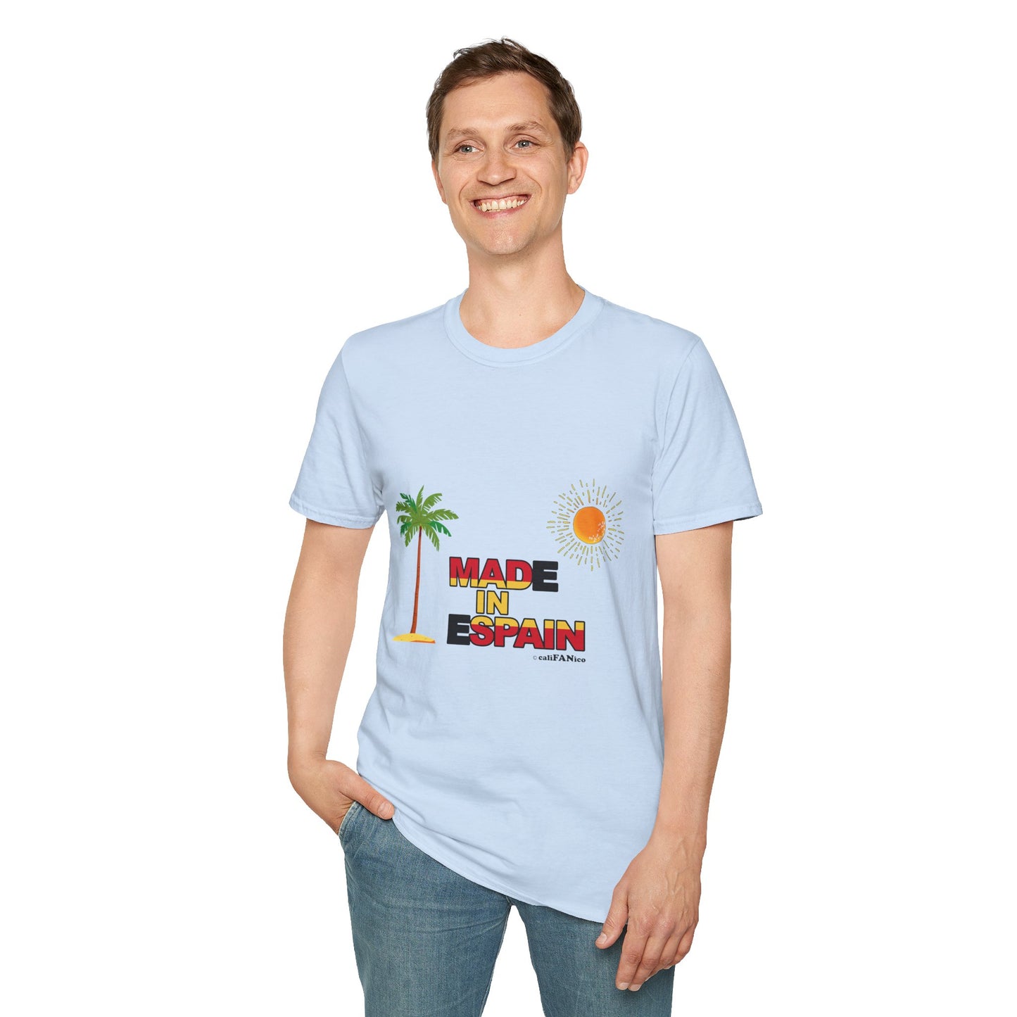 Funny Mad in Spain Made in Espain T-Shirt Unisex Softstyle Humor Shirt, Cute Gift, Unisex Top, Casual Wear, Laugh T Shirt