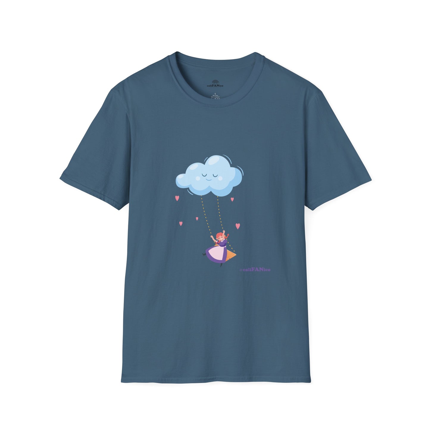Whimsical Cloud Graphic Tee for Girls 6-12 (XS-S-M), Soft Cotton Shirt, Casual Everyday Wear, Ideal for Gifting, Fun and Playful Design