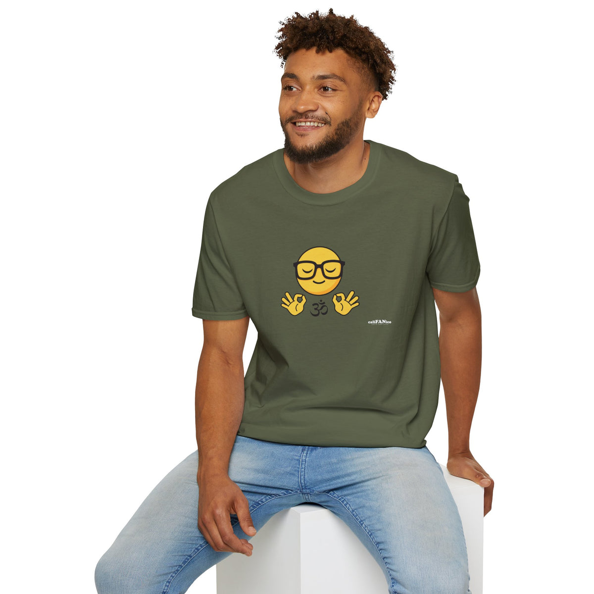 Zen Emoji T‑Shirt — Relaxed Mindfulness Graphic Tee