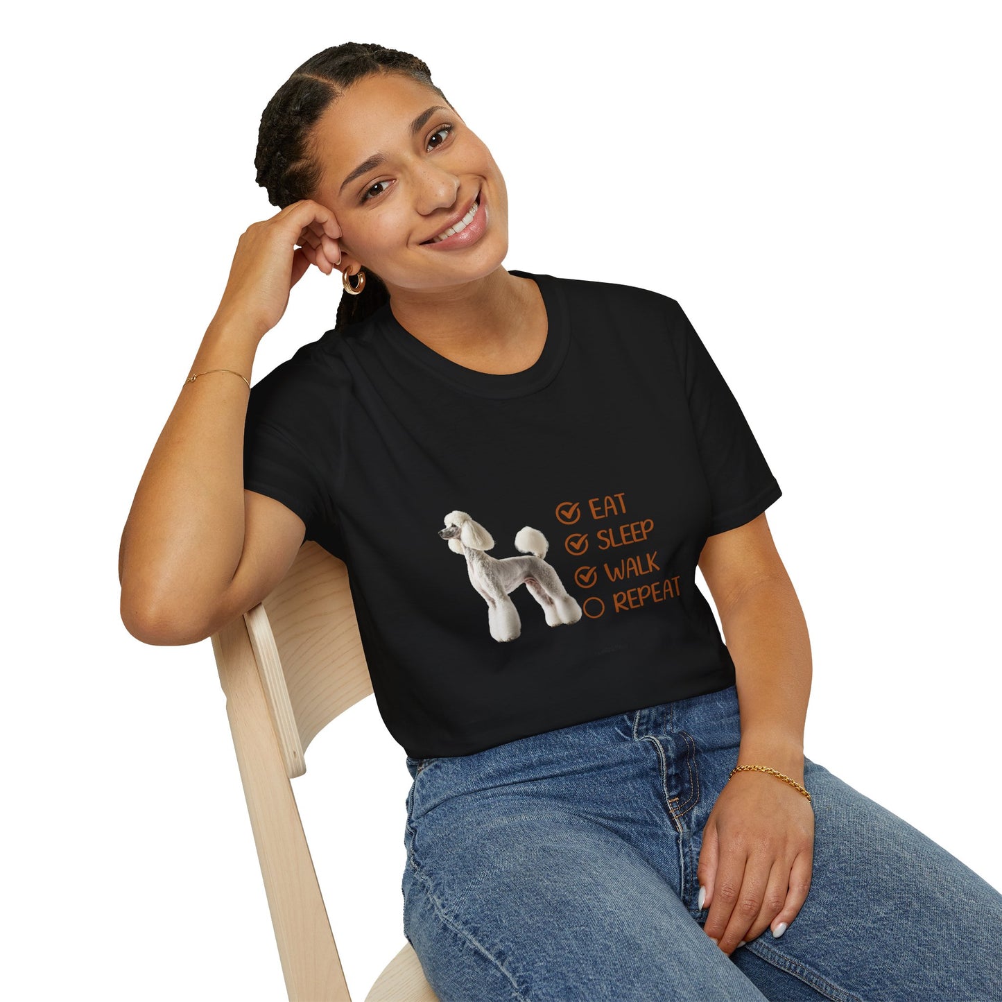 Eat, Sleep, Walk, Repeat Standard Poodle T-Shirt, Dog Lover T-Shirt, Comfortable Gift for Pet Owners, Dog Walking, Casual Outfit, Pet Lover Apparel
