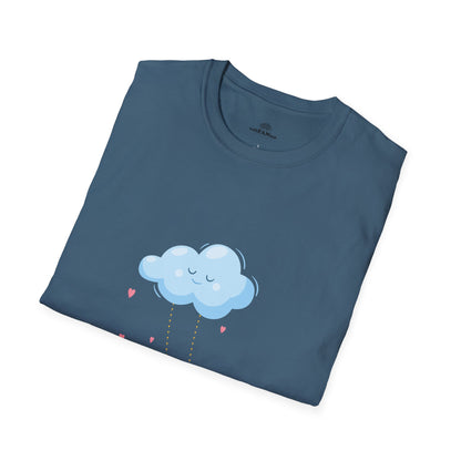Whimsical Cloud Graphic Tee for Girls 6-12 (XS-S-M), Soft Cotton Shirt, Casual Everyday Wear, Ideal for Gifting, Fun and Playful Design
