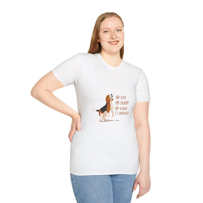Eat, Sleep, Walk, Repeat Beagle Lover T-Shirt, Funny Pet Tee, Dog Lover Gift, Beagle T-Shirt, Casual Wear, Pet Owner Apparel