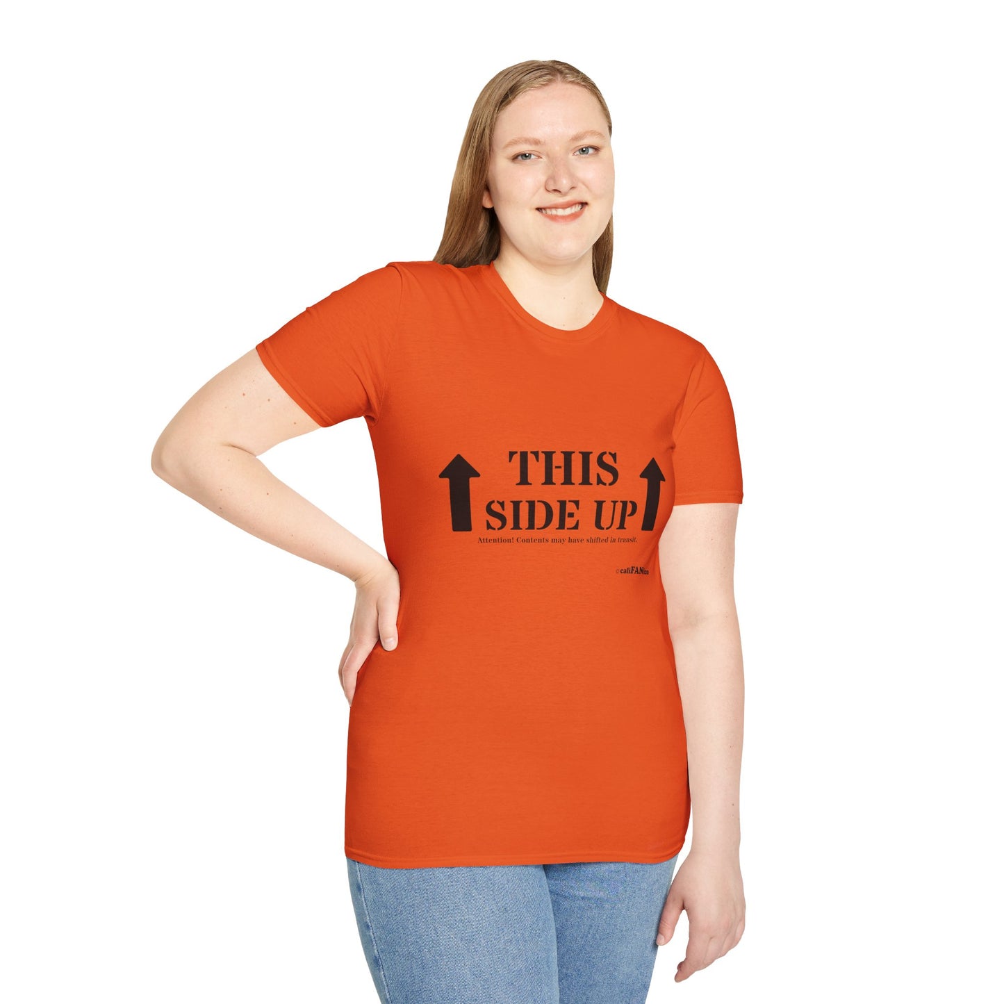 Funny 'THIS SIDE UP' t-shirt - Perfect Gift for Fun Occasions, Casual Wear, Gifting, Unisex Clothing, Vibrant Colors