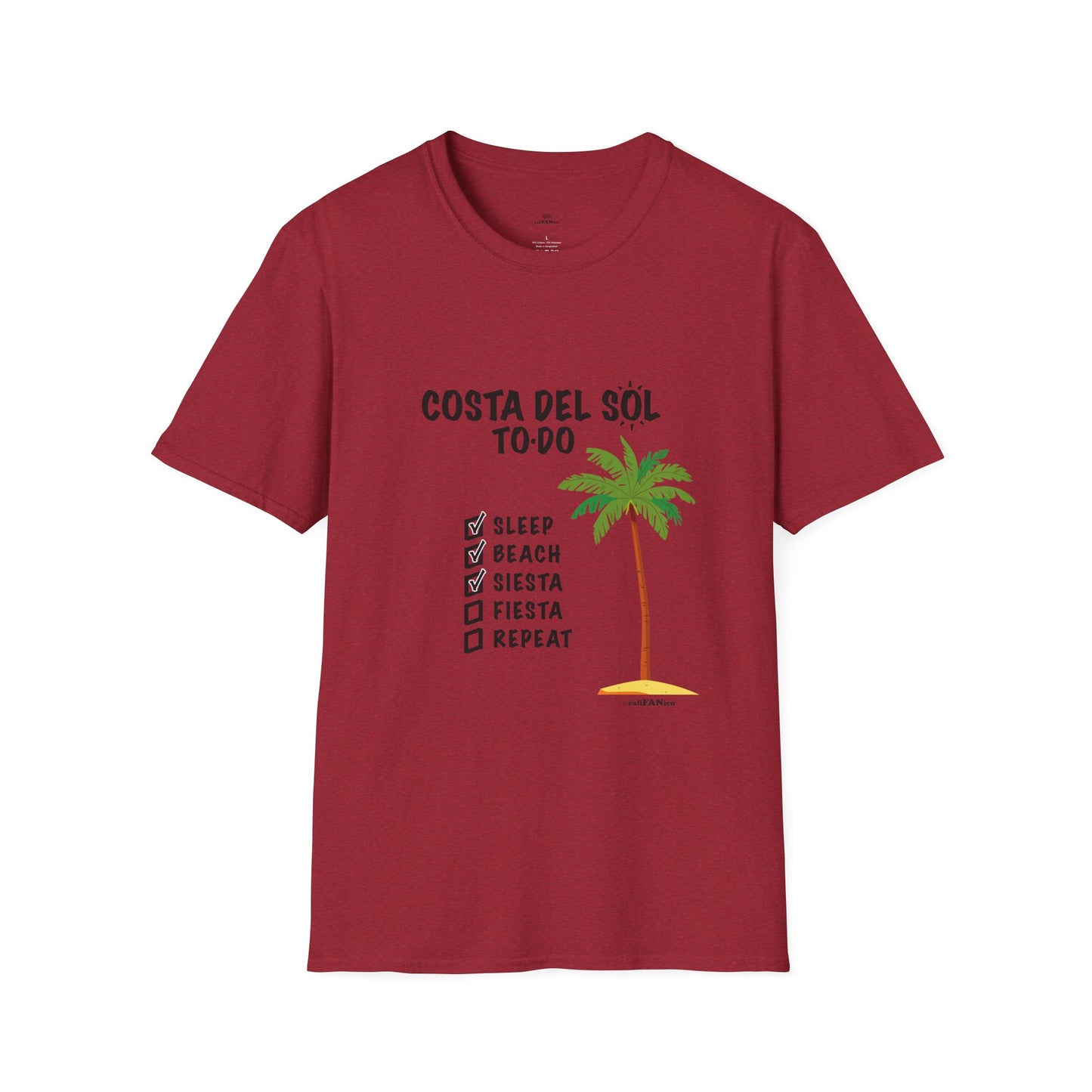 Beach Vibes Shirt, Beach Lovers T-Shirt, Vacation Tee, Summer Wear, Gift for Beach Lovers. Costa del Sol To-Do T-Shirt, Unisex T-Shirt, Soft Style T-Shirt