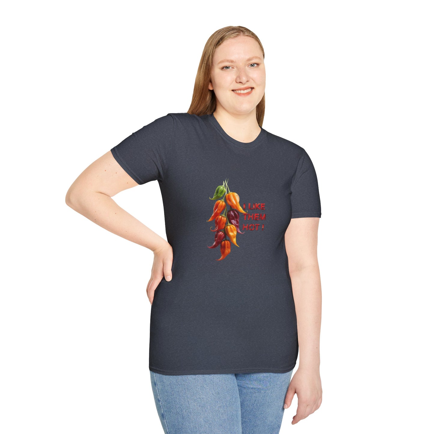 I Like Them Hot, Funny Hot Peppers Unisex T-Shirt, Carolina peppers, Summer Apparel, Funny Graphic Tee, Gift for Friends, Cute Casual Wear