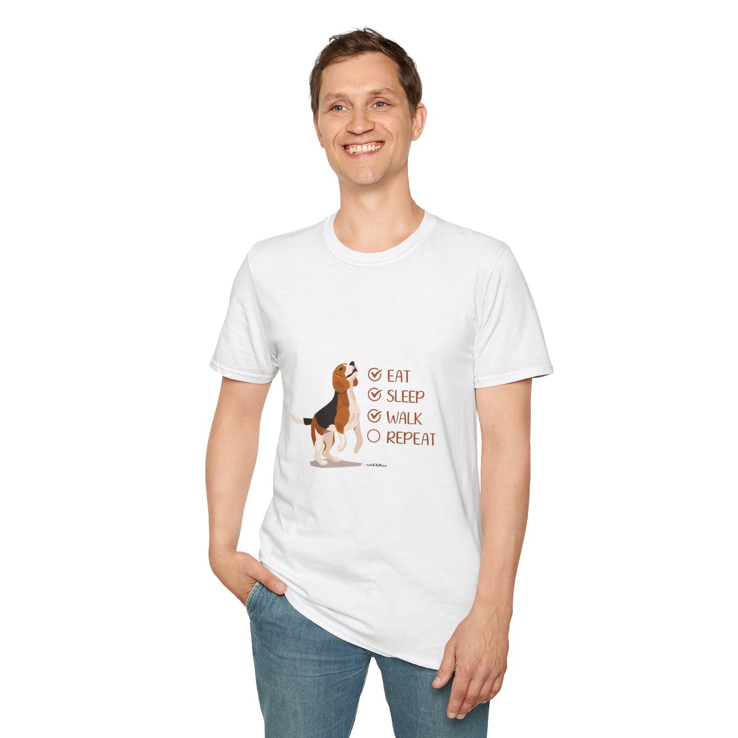Eat, Sleep, Walk, Repeat Beagle Lover T-Shirt, Funny Pet Tee, Dog Lover Gift, Beagle T-Shirt, Casual Wear, Pet Owner Apparel