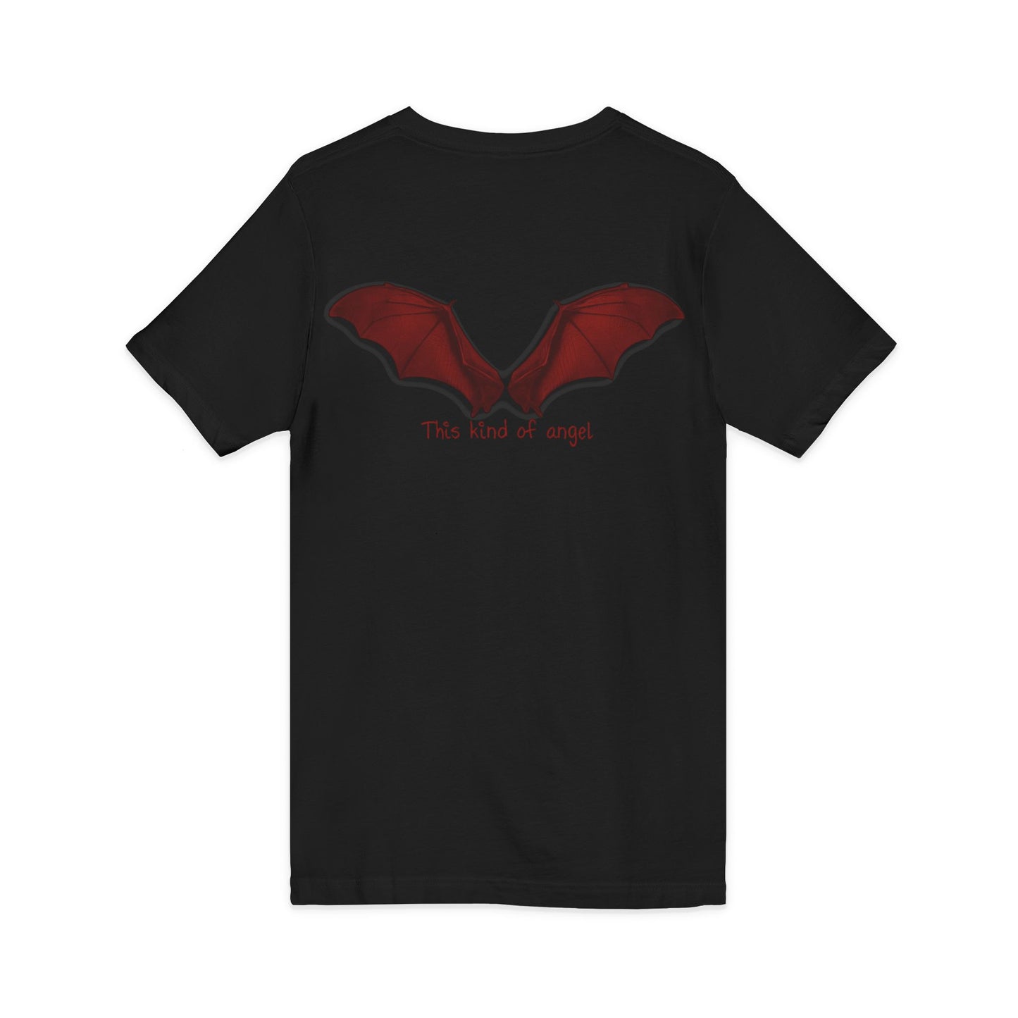 Unisex V-Neck Bat Tee - Spooky Bat Design T-Shirt - Perfect for Halloween, Autumn, Unique Graphic Tee