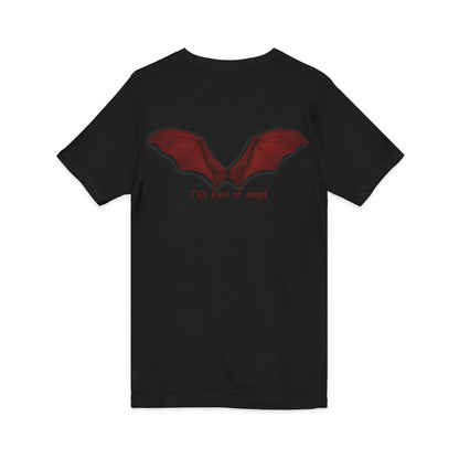 Unisex V-Neck Bat Tee - Spooky Bat Design T-Shirt - Perfect for Halloween, Autumn, Unique Graphic Tee