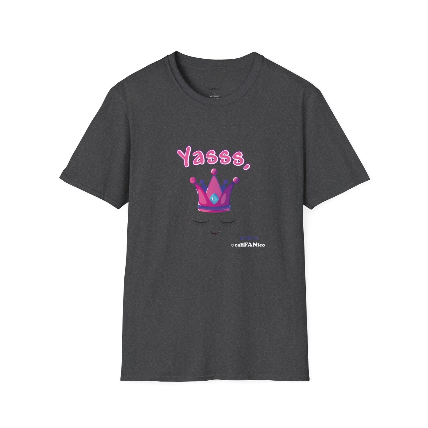 Yasss, Queen! Softstyle T-Shirt, Trendy Graphic Tee, Pride Apparel, Casual Wear, Gift for Them, Fun Festival T