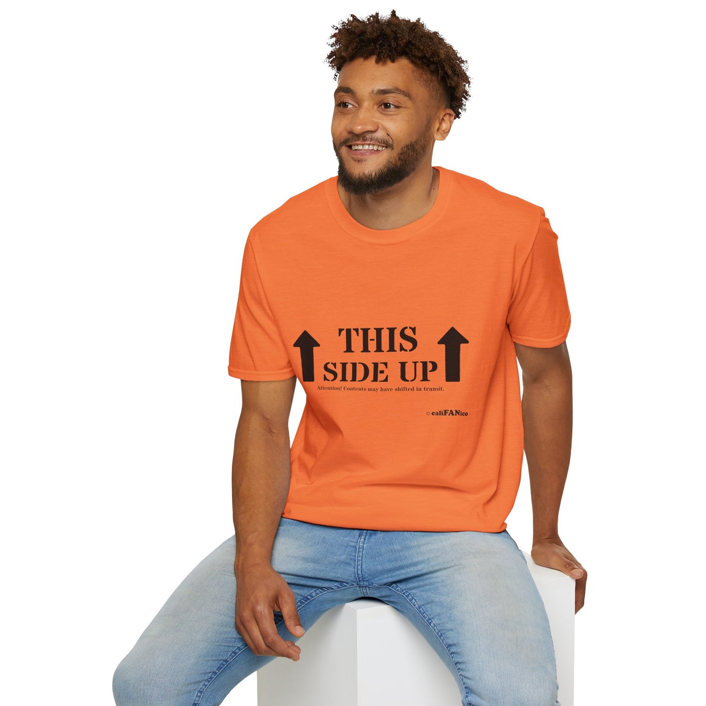 Funny 'THIS SIDE UP' t-shirt - Perfect Gift for Fun Occasions, Casual Wear, Gifting, Unisex Clothing, Vibrant Colors