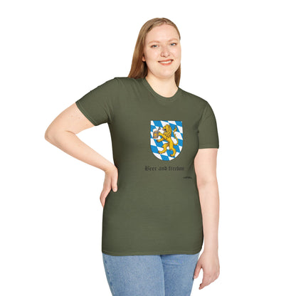 Beer and Freedom T‑Shirt — Bavarian Lion Oktoberfest Tee