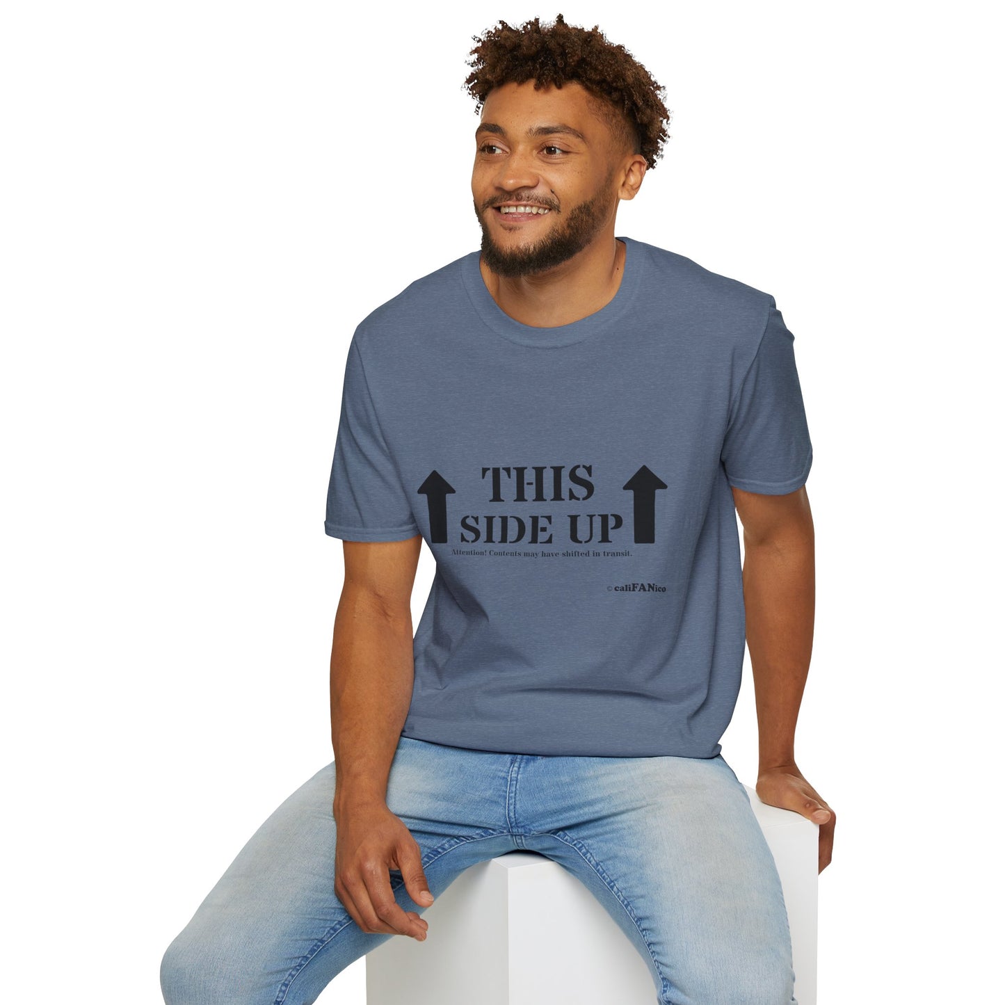 Funny 'THIS SIDE UP' t-shirt - Perfect Gift for Fun Occasions, Casual Wear, Gifting, Unisex Clothing, Vibrant Colors