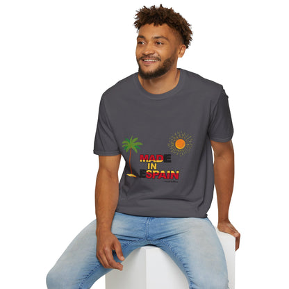 Funny Mad in Spain Made in Espain T-Shirt Unisex Softstyle Humor Shirt, Cute Gift, Unisex Top, Casual Wear, Laugh T Shirt