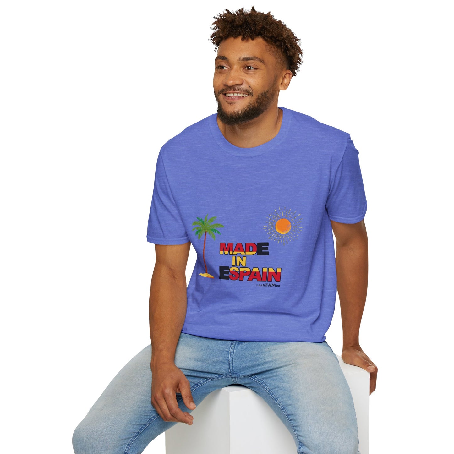 Funny Mad in Spain Made in Espain T-Shirt Unisex Softstyle Humor Shirt, Cute Gift, Unisex Top, Casual Wear, Laugh T Shirt