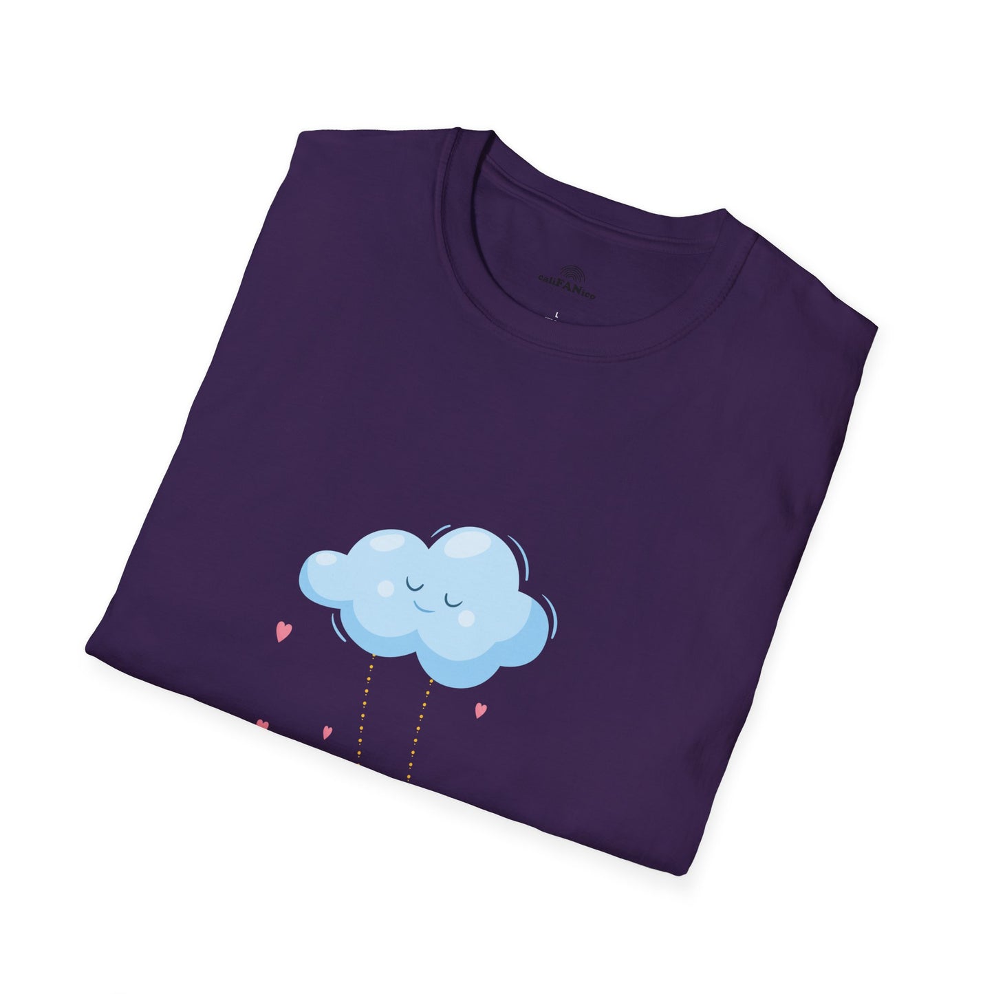 Whimsical Cloud Graphic Tee for Girls 6-12 (XS-S-M), Soft Cotton Shirt, Casual Everyday Wear, Ideal for Gifting, Fun and Playful Design