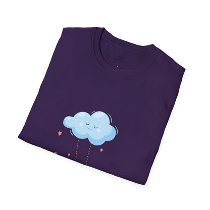 Whimsical Cloud Graphic Tee for Girls 6-12 (XS-S-M), Soft Cotton Shirt, Casual Everyday Wear, Ideal for Gifting, Fun and Playful Design
