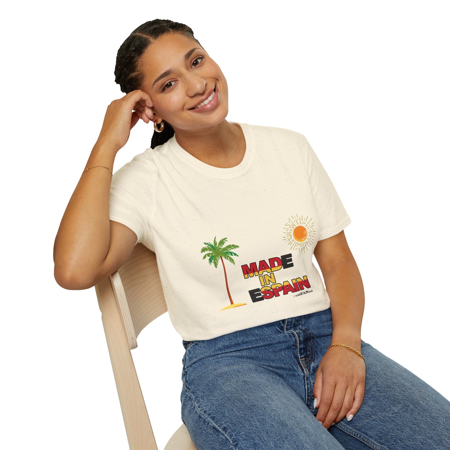 Funny Mad in Spain Made in Espain T-Shirt Unisex Softstyle Humor Shirt, Cute Gift, Unisex Top, Casual Wear, Laugh T Shirt