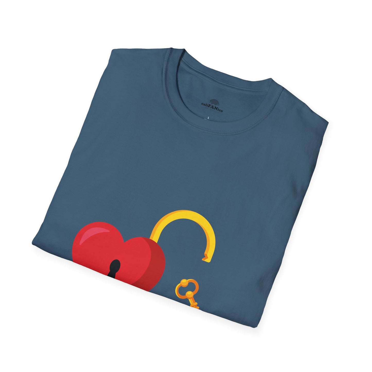 Open Heart Unlocked Heart Unisex Softstyle T-Shirt | Valentine’s Everyday Gift, Couple Matching Tee, Cute Relationship Shirt, Love Theme Apparel