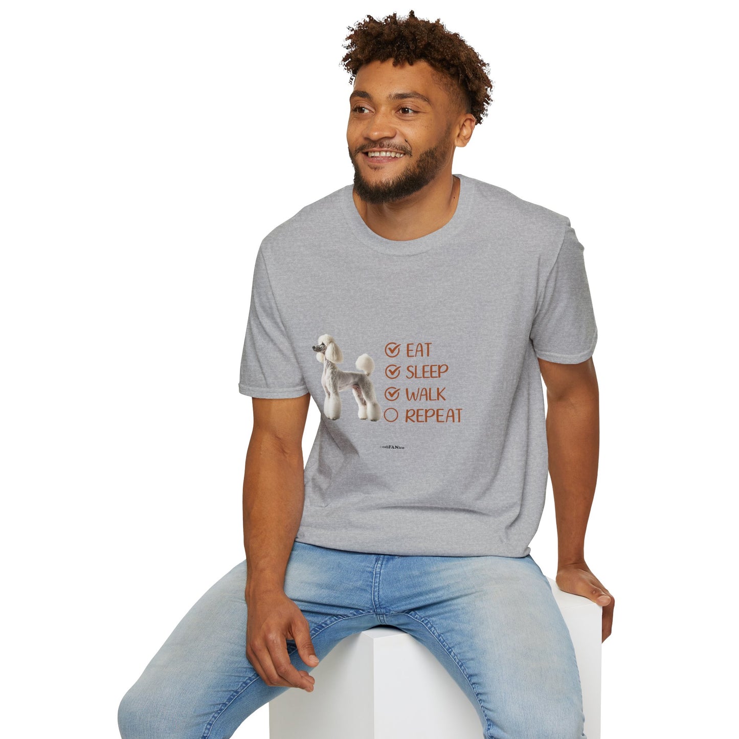 Eat, Sleep, Walk, Repeat Standard Poodle T-Shirt, Dog Lover T-Shirt, Comfortable Gift for Pet Owners, Dog Walking, Casual Outfit, Pet Lover Apparel