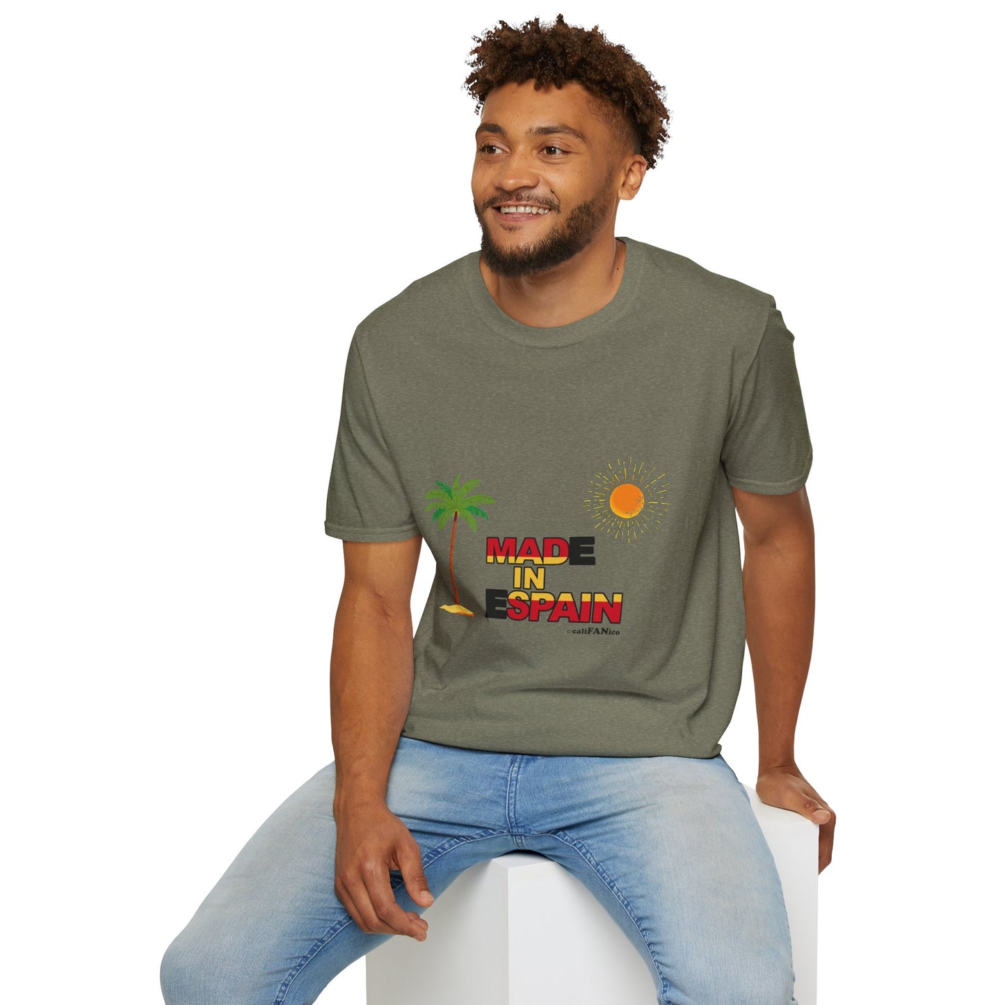 Funny Mad in Spain Made in Espain T-Shirt Unisex Softstyle Humor Shirt, Cute Gift, Unisex Top, Casual Wear, Laugh T Shirt
