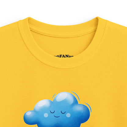 Kids Cloud Swing T‑Shirt — Cute Black Girl on Cloud Swing, Playful Design