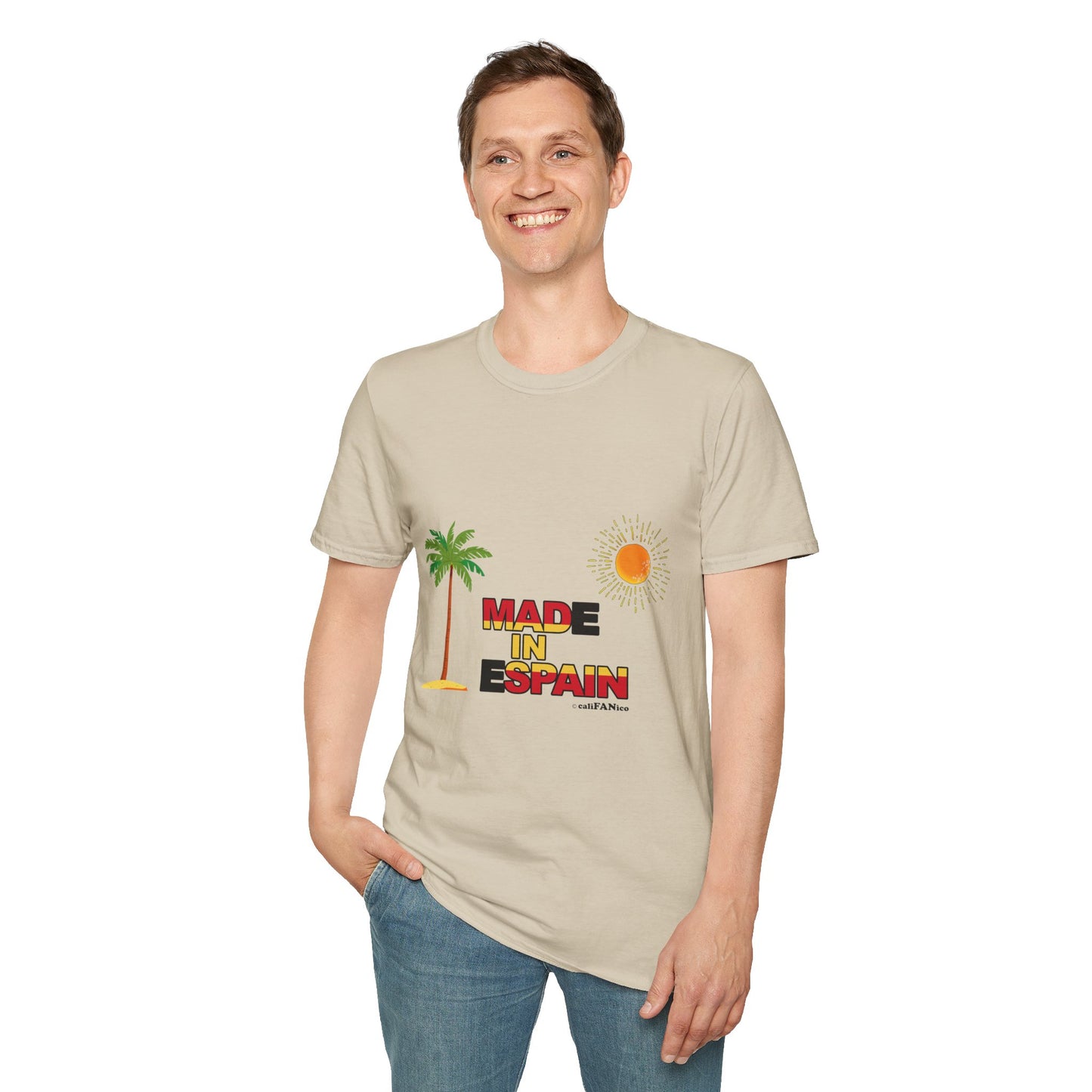 Funny Mad in Spain Made in Espain T-Shirt Unisex Softstyle Humor Shirt, Cute Gift, Unisex Top, Casual Wear, Laugh T Shirt