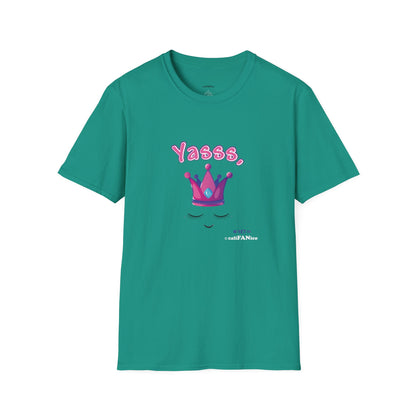 Yasss, Queen! Softstyle T-Shirt, Trendy Graphic Tee, Pride Apparel, Casual Wear, Gift for Them, Fun Festival T