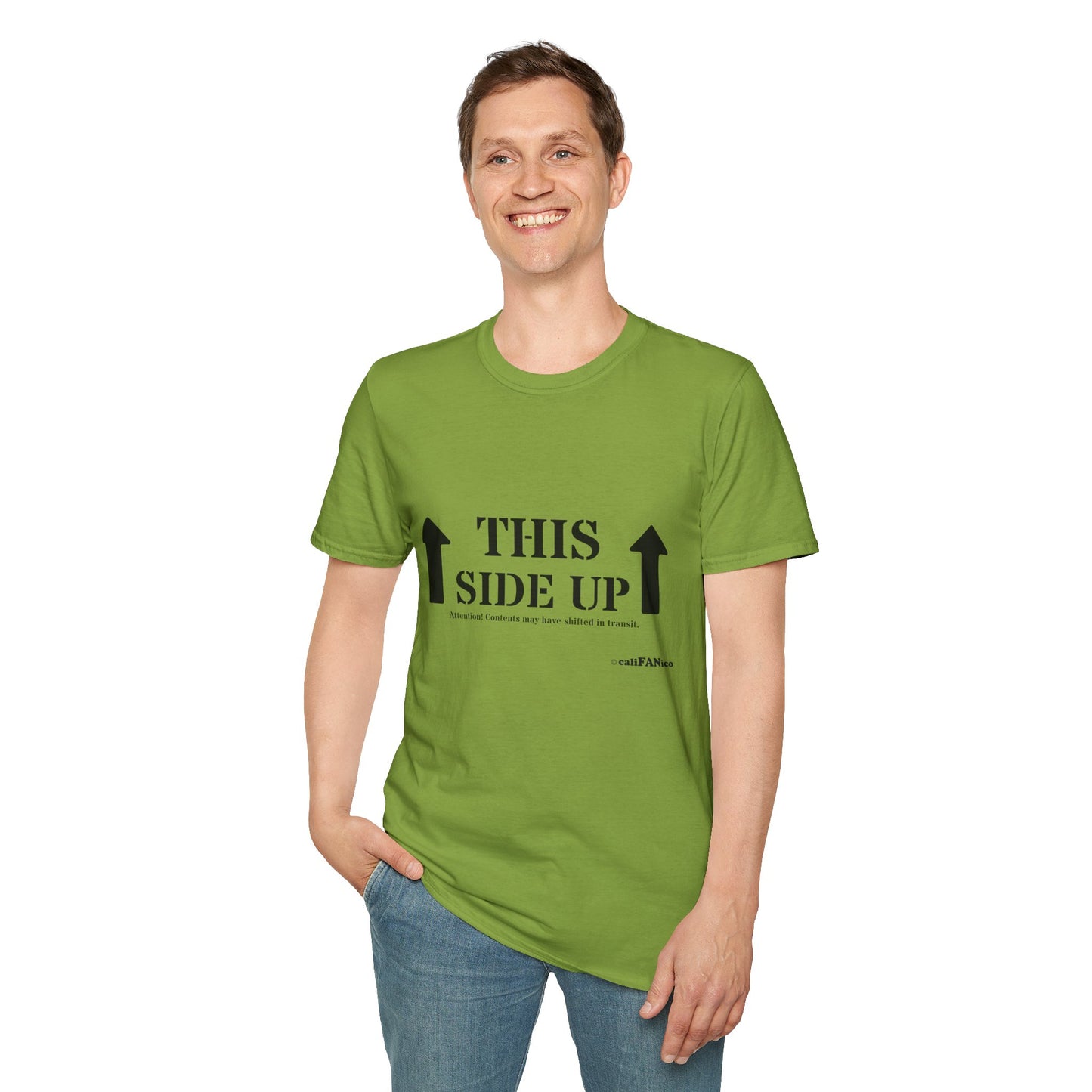 Funny 'THIS SIDE UP' t-shirt - Perfect Gift for Fun Occasions, Casual Wear, Gifting, Unisex Clothing, Vibrant Colors