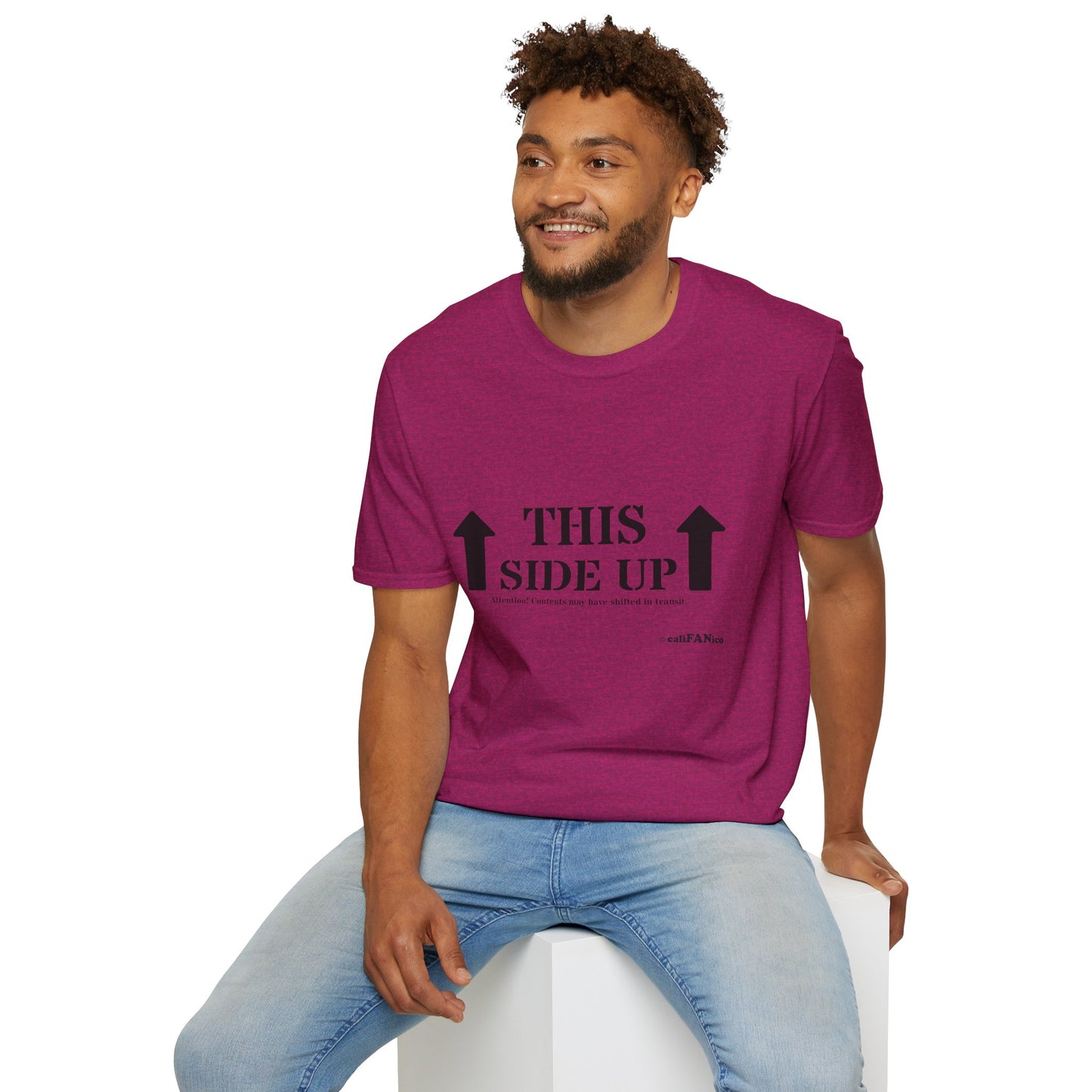 Funny 'THIS SIDE UP' t-shirt - Perfect Gift for Fun Occasions, Casual Wear, Gifting, Unisex Clothing, Vibrant Colors