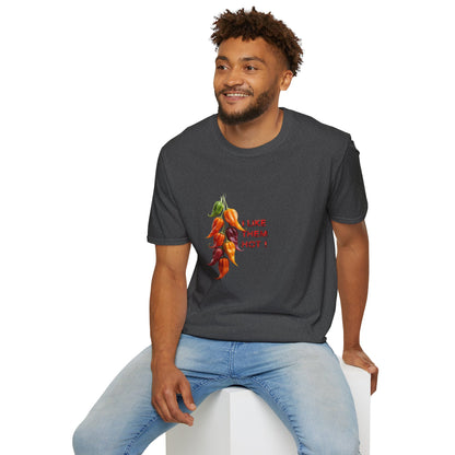 I Like Them Hot, Funny Hot Peppers Unisex T-Shirt, Summer Apparel, Funny Graphic Tee, Gift for Friends, Cute Casual Wear
