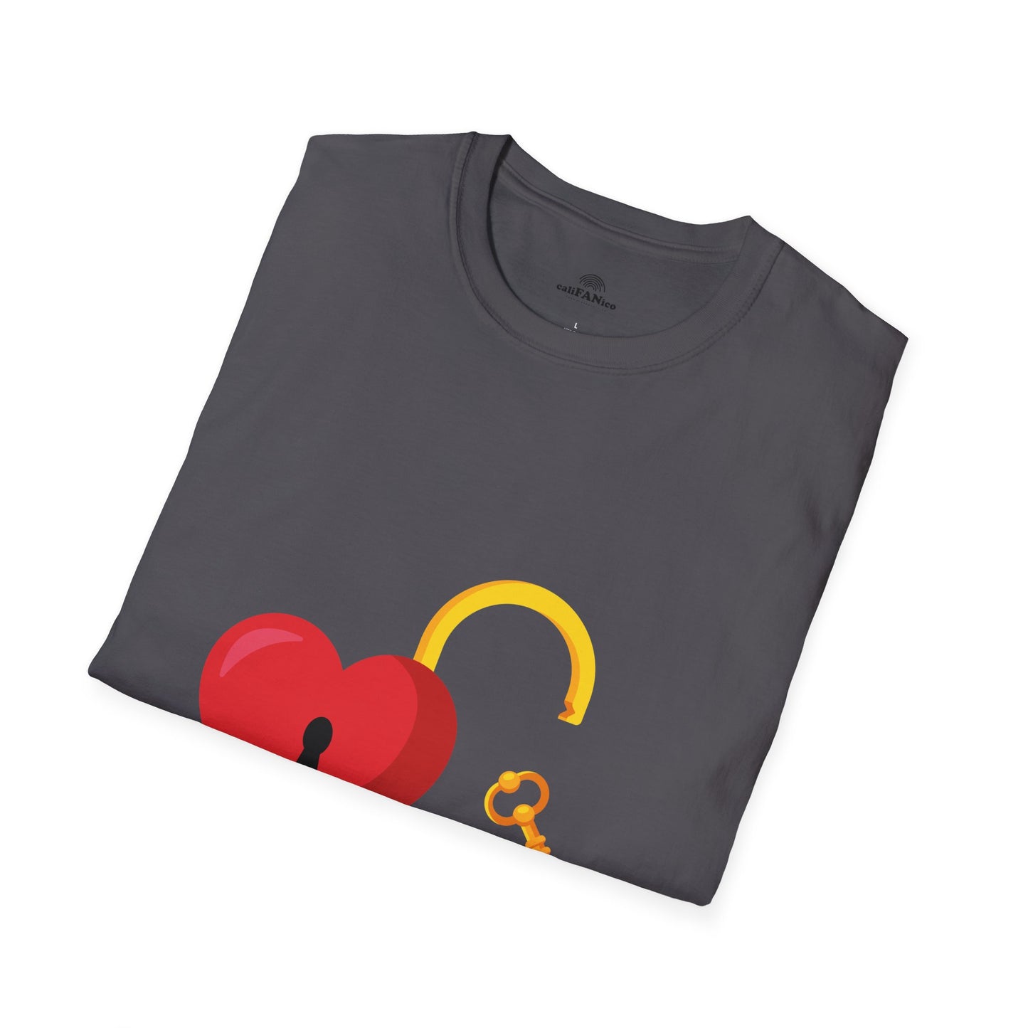 Open Heart Unlocked Heart Unisex Softstyle T-Shirt | Valentine’s Everyday Gift, Couple Matching Tee, Cute Relationship Shirt, Love Theme Apparel