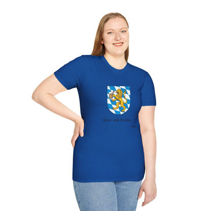 Beer and Freedom T‑Shirt — Bavarian Lion Oktoberfest Tee
