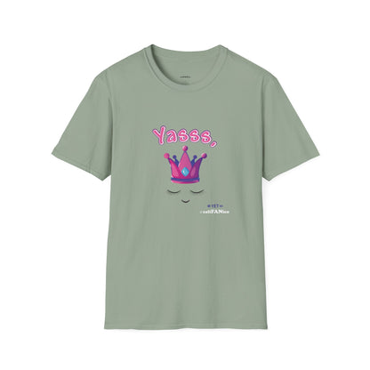 Yasss, Queen! Softstyle T-Shirt, Trendy Graphic Tee, Pride Apparel, Casual Wear, Gift for Them, Fun Festival T