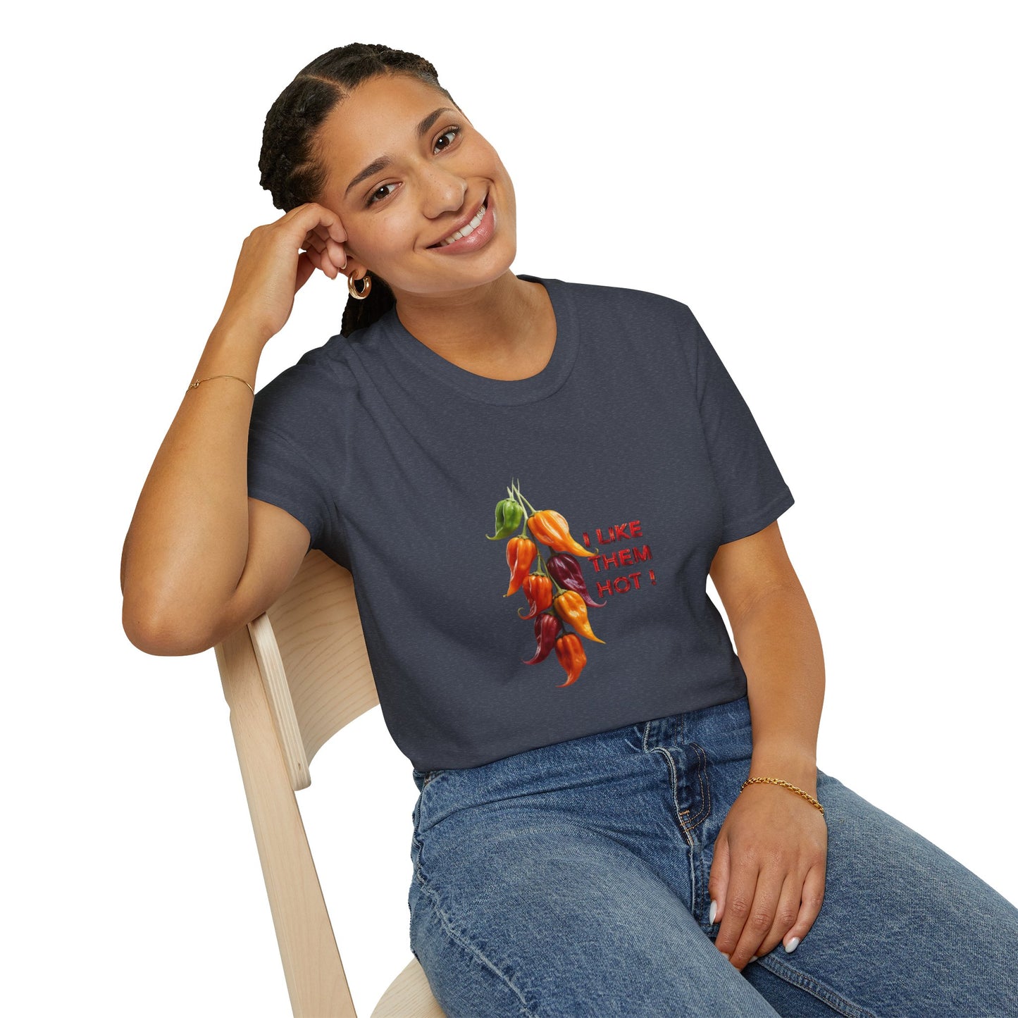 I Like Them Hot, Funny Hot Peppers Unisex T-Shirt, Carolina peppers, Summer Apparel, Funny Graphic Tee, Gift for Friends, Cute Casual Wear