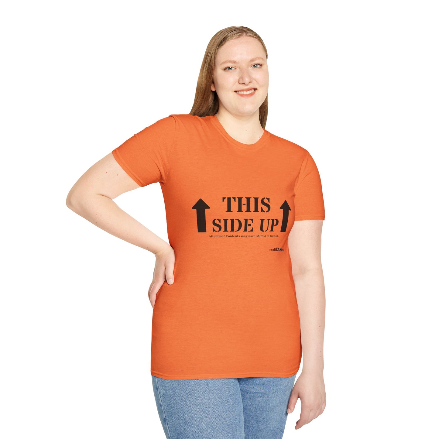 Funny 'THIS SIDE UP' t-shirt - Perfect Gift for Fun Occasions, Casual Wear, Gifting, Unisex Clothing, Vibrant Colors