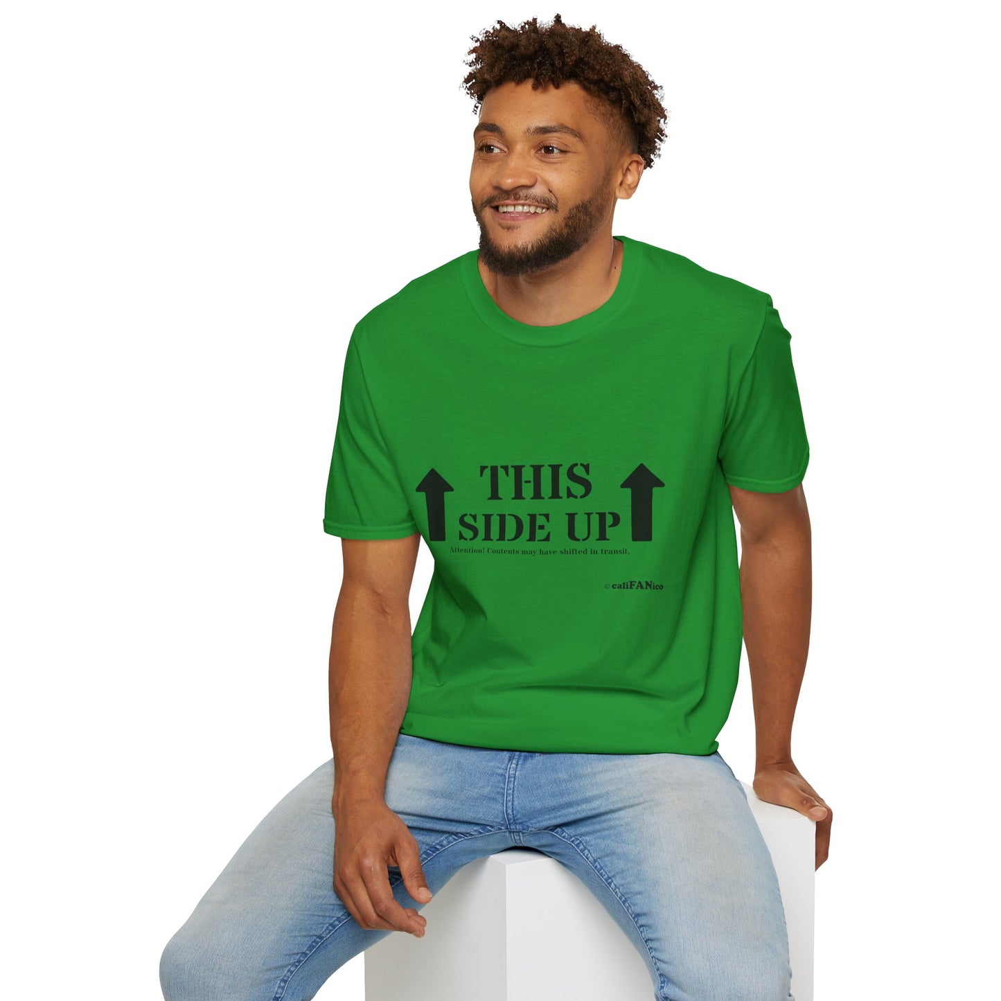Funny 'THIS SIDE UP' t-shirt - Perfect Gift for Fun Occasions, Casual Wear, Gifting, Unisex Clothing, Vibrant Colors