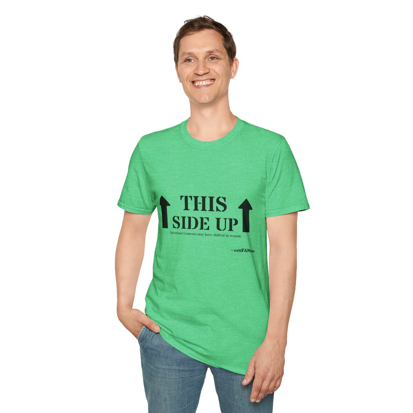 Funny 'THIS SIDE UP' t-shirt - Perfect Gift for Fun Occasions, Casual Wear, Gifting, Unisex Clothing, Vibrant Colors