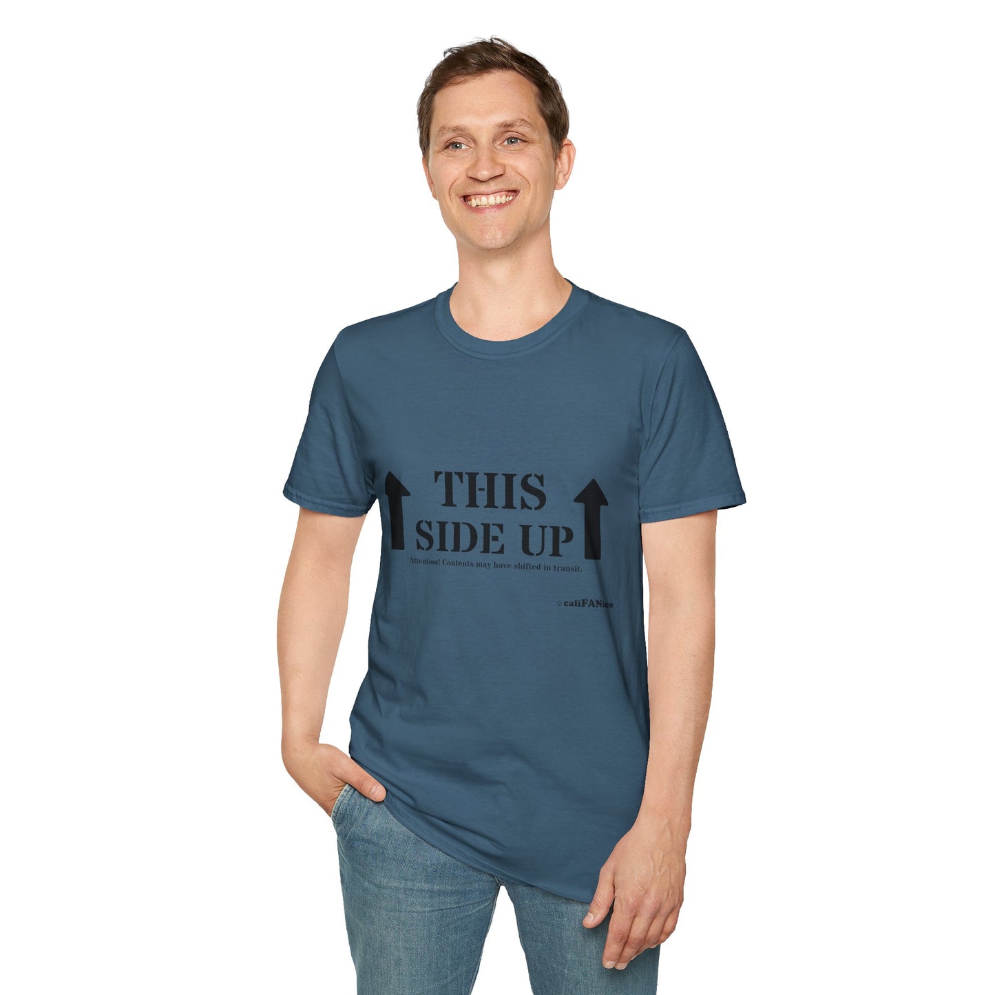 Funny 'THIS SIDE UP' t-shirt - Perfect Gift for Fun Occasions, Casual Wear, Gifting, Unisex Clothing, Vibrant Colors